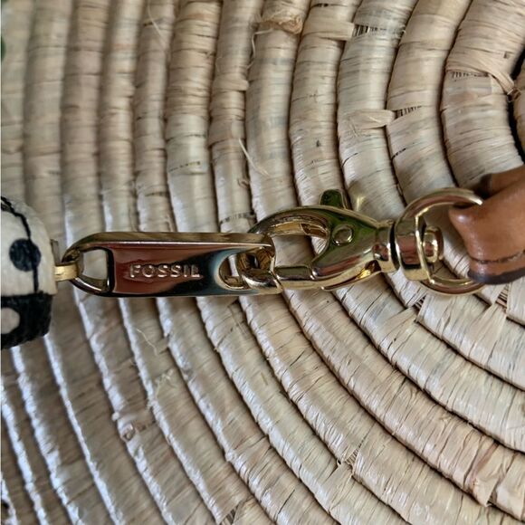 FOSSIL Zip Around Wallet Black White Polka Dots Wristlet - Picture 11 of 11